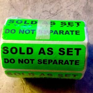 500 Bright Neon Green "SOLD AS SET - DO NOT SEPARATE" Label Stickers Roll